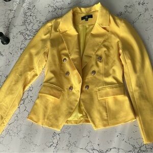 Yellow Double-Breasted Women's Blazer